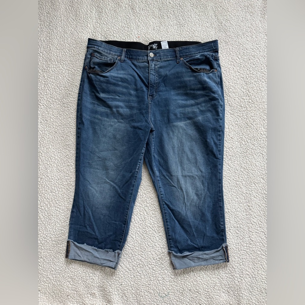 Terra & Sky size 24w Women's Blue Capris